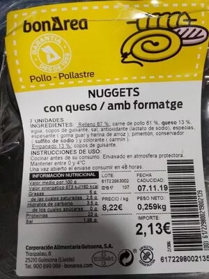 Nuggets con queso BonÁrea , code 00617229800219002139