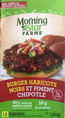 Chipotle Black Bean Burgers Morning Star Farms 1.44 Kg, code 0064100110533