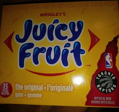 Juicy Fruit Gomme Sans Sucre L'originale Wrigley Jr. Company 15 sticks, code 0064900409653