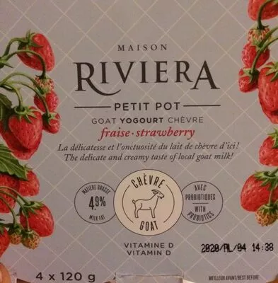 Yogurt chevre aux fraises Riviera 4 x 120 g, code 0064912085715
