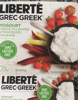 Yogourt fraise rhubarbe Liberté , code 0065684494071