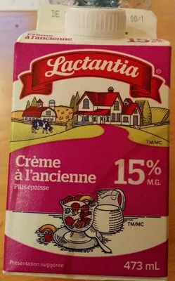 Crème à l'ancienne 15% M.G. Lactantia, Parmalat, Lactalis 473 mL, code 0068200202648