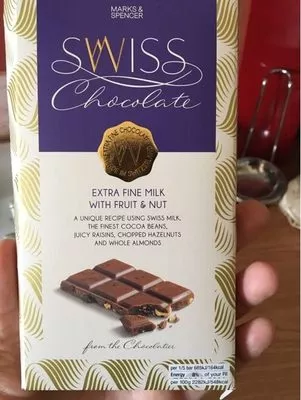 Swiss Chocolate Milk Fruits And Nuts Marks & Spencer 150 g e, code 00684750