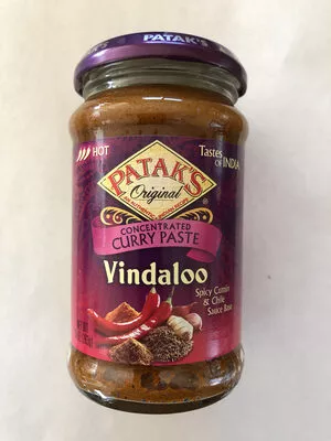 Hot vindaloo curry spice paste Patak's,  Patak's Original 10oz, code 0069276032108