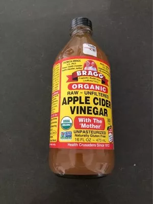 Organic apple cider vinegar with the 'mother' Bragg,   Live Food Products Inc. 473 ml, code 0074305001161