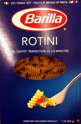 Barilla, rotini pasta, enriched macaroni product Barilla 1 LB (454 g), code 0076808280982