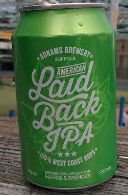 American Laid Back IPA Marks & Spencer, Adnams Brewery, Adnams Brewery Suffolk 33 cl, code 0089333