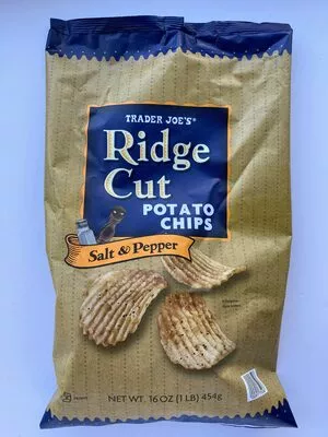 Ridge Cut Potato Chips Salt & Pepper Trader Joe's 454g, code 00917506