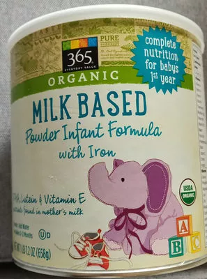 Powder infant formula 365 everyday value 1 lb, code 0099482440381