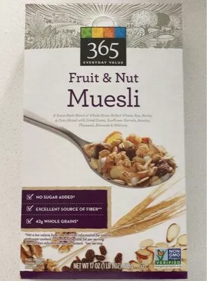Fruit nut muesli 365 everyday value 472g, code 0099482452926