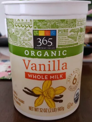 Vanilla Whole Milk Yogurt 365 32 oz, code 0099482472085