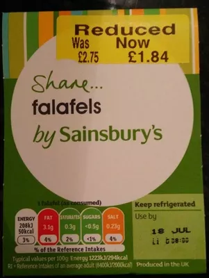 Falafels   Sainsbury's , code 01499186