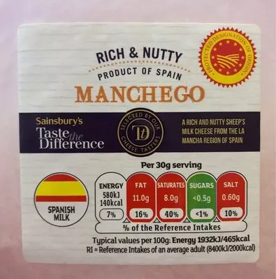 Manchego Sainsbury's Taste the difference, Sainsbury's 170 gr, code 01847758