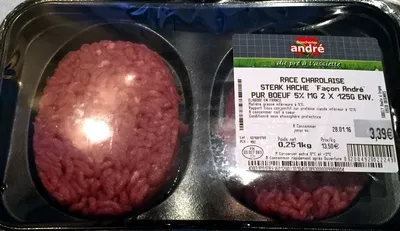 Steaks hachés "façon André" race charolaise Boucheries André 0,251 kg, code 0200492022249