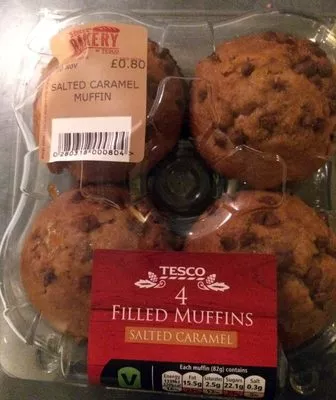 4 filled muffins - salted caramel Tesco 320g, code 0280318000804