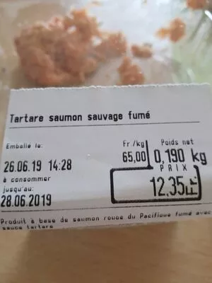 Tartare saumon sauvage fumé  , code 0582037012350