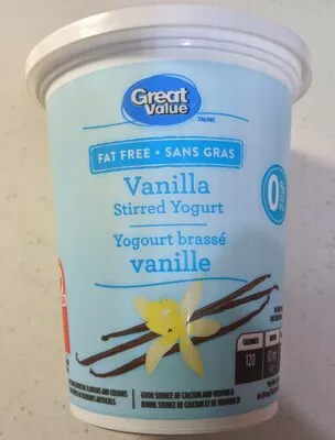 Great Value Fat Free Vanilla Stirred Yogurt Great Value 650 g, code 0628915000368