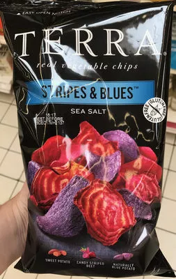 Stripes and blues sea salt chips Terra 110 g, code 0728229130444