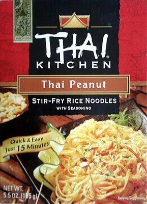 Thai peanut noodle kit includes stir-fry rice noodles & thai peanut seasoning Thai Kitchen, Simply Asia 155 g, code 0737628064502