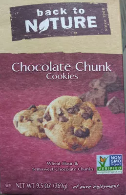 chocolate chunk cookies back to nature 269 g / 9,5 oz, code 07807572