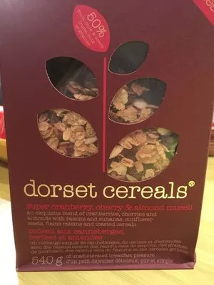 Müesli aux canneberges cerises et amandes Dorset cereals 540g, code 0814930010103