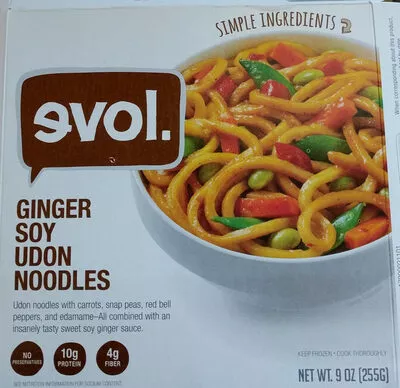 Ginger Soy Udon Noodles Evol 9 oz, code 0891627002115