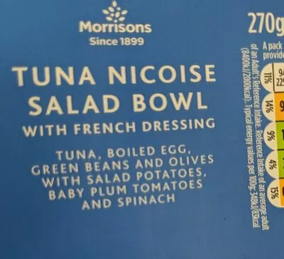 Tuna nicoise salad Morrisons , code 09017504