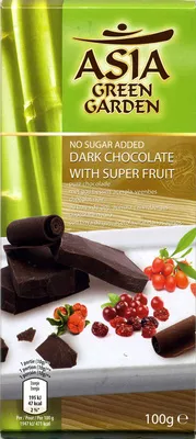 Chocolate negro con edulcorantes con frutas 54% cacao Asia Green Garden 100 g, code 2000000026485