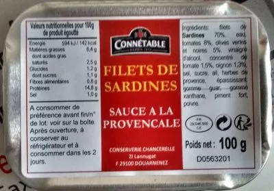 Filets de Sardines Sauce à la Provençale Connétable 100 g, code 2000000068067