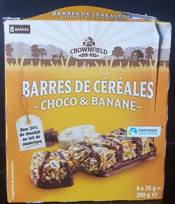 Barres céréales Choco & Banane Crownfield 200 g (8 x 25 g), code 20080662
