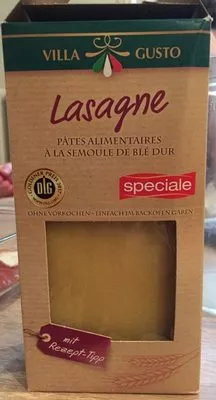 Lasagne Pâtes alimentaires àla sempule de blé dur Villa gusto 500 g, code 20163105