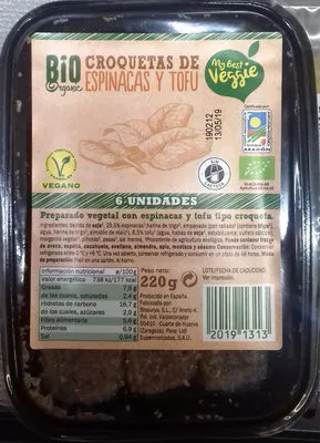 Croquetas de espinaca y tofu My Best Veggie 220 g, code 20191313
