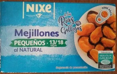 Mejillones pequeños al natural Nixe 115 g, 13/18, code 20878399
