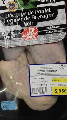découpe de poulet fermier de Bretagne noir label rouge 1, code 2297801039034
