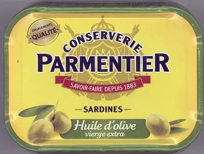 Sardines Sélection (à l'Huile d'Olive) Parmentier 135 g, 95g net, code 3019080031009