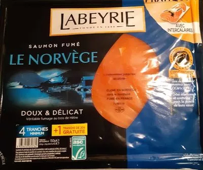 Saumon fumé le savoureux de Norvège Labeyrie 150 g (130g+20g gratuit), code 3033610070764