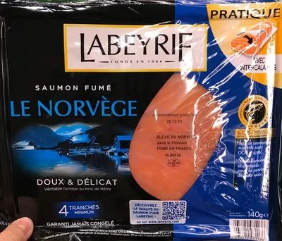 Saumon fumé Le Norvège Labeyrie 140 g, code 3033610071136
