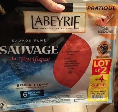 Saumon sauvage du Pacifique Labeyrie 440 g (360 + 80g), code 3033610078487
