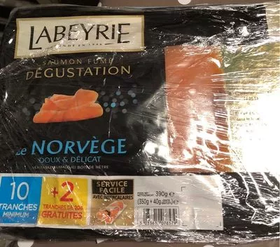Saumon fumé de Norvège Labeyrie 390 g (350 + 40g gratuit), code 3033610078579