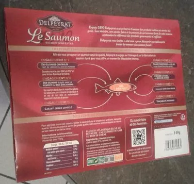 Le Saumon - saumon fumé extra Delpeyrat 140 g, code 3067163609560