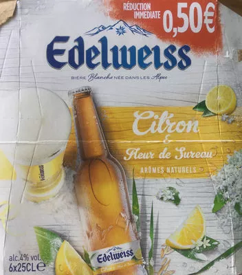 Bière Blanche Citron & fleur de sureau Edelweiss 1.5 L, 6 bouteilles de 25 cl, code 3119780259847
