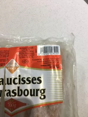 Saucisses de Strasbourg Leader Price 700 g, code 3220120023414