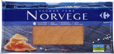 Saumon fume de Norvege Carrefour 300 g, code 3245412477447