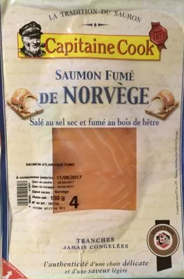 Saumon Fumé de Norvège Capitaine cook 150 g, code 3250391215607