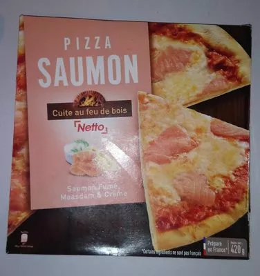 Pizza saumon cuite au feu de bois Netto 420 g, code 3250392618506