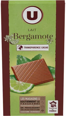 Chocolat au lait bergamote U 100 g, code 3256227443442