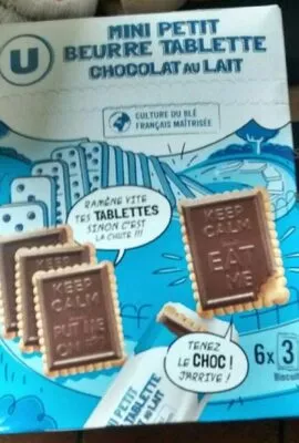 Mini petit beurre tablette chocolat au lait U 113 g, code 3256227748936