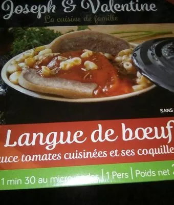 Langue de Bœuf, Sauce Tomates Cuisinées et ses Coquillettes Joseph & Valentine 300 g, code 3256477039099
