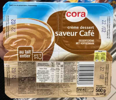 Crème dessert saveur café Cora 4 * 125 g (500 g), code 3257980274588