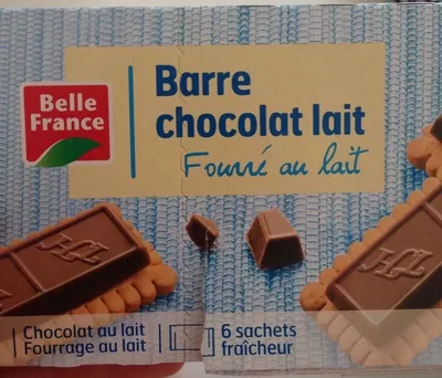 Barre chocolat lait, fourré au lait Belle France 120 g, code 3258561021164